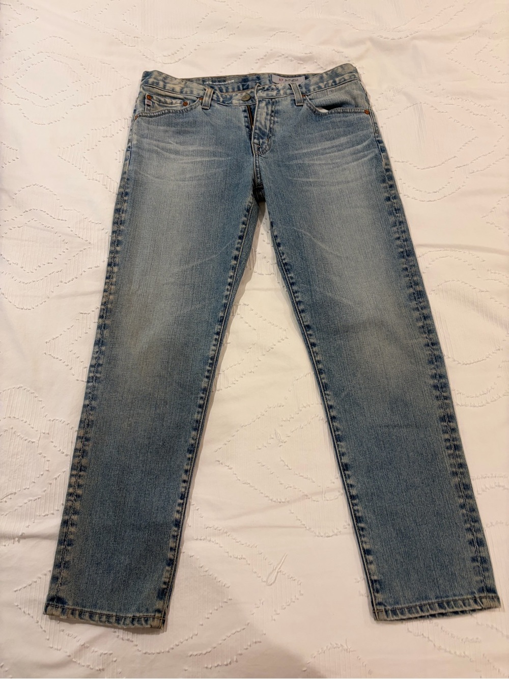 AG Adriano Goldschmied Light Blue Slim Straight Jeans